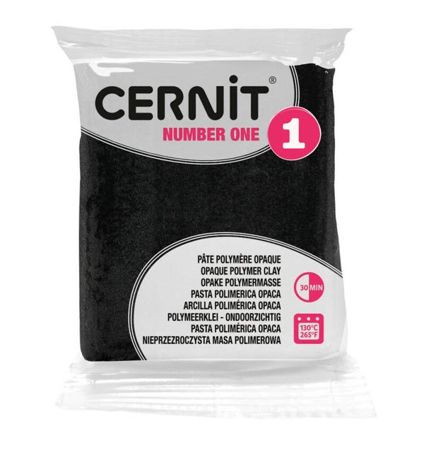 Cernit klei nr 1. Zwart/Black 100