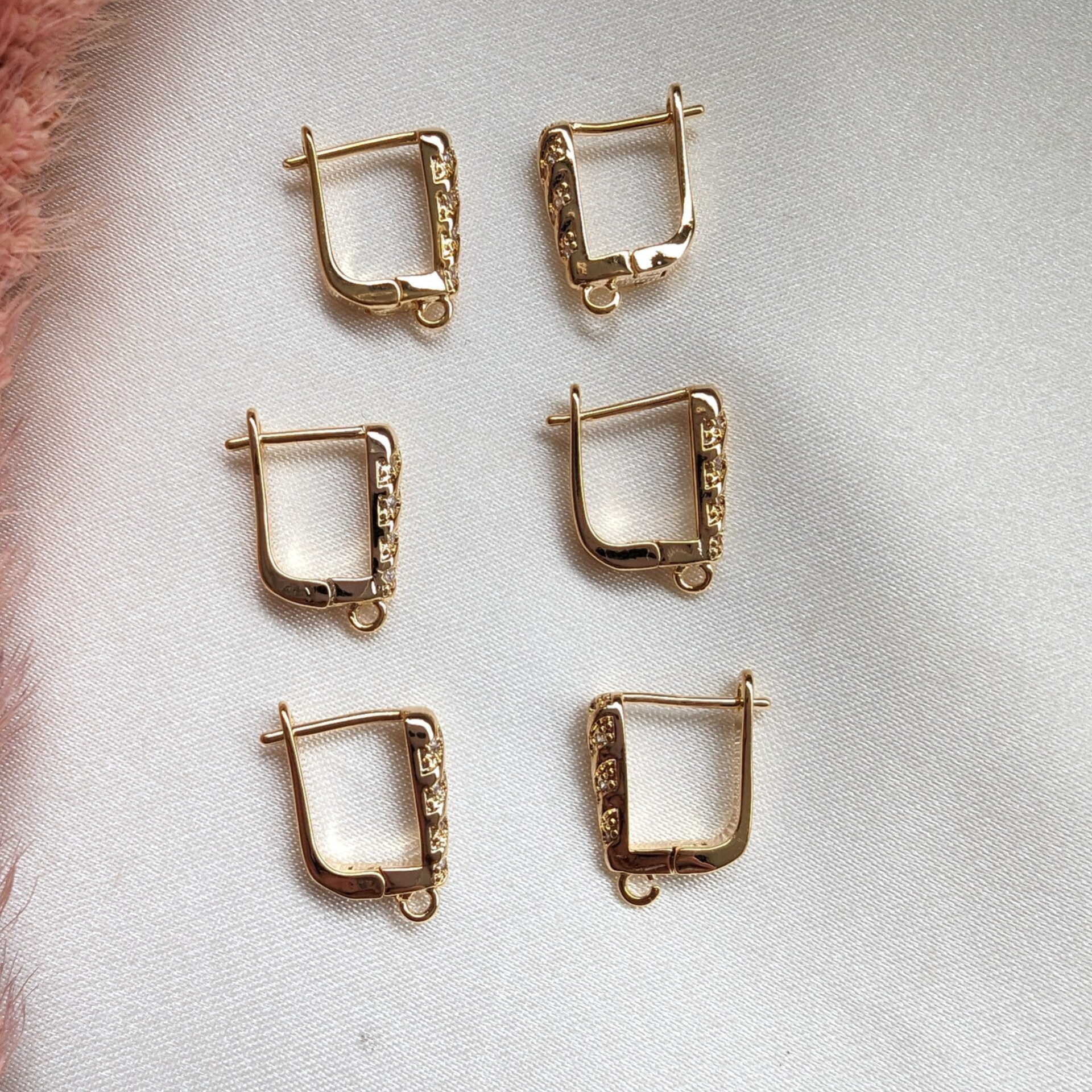 Oorsteker haakje DIY 18 K koper (Nikkelvrij)