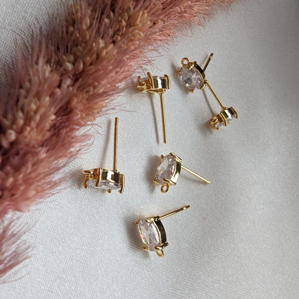 18K gold plated oorsteker goud