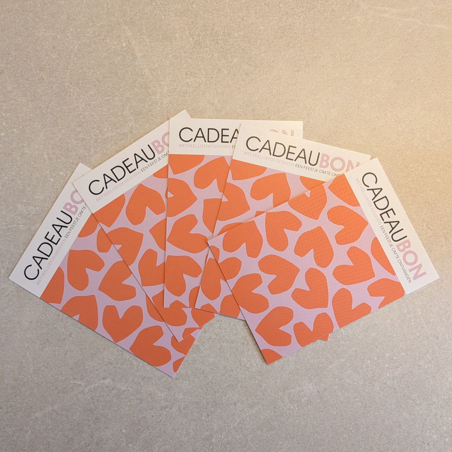 Cadeaubonnen (set van 5)