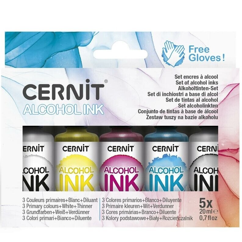 Cernit Alcohol Inkt set van 5 Primary Colors