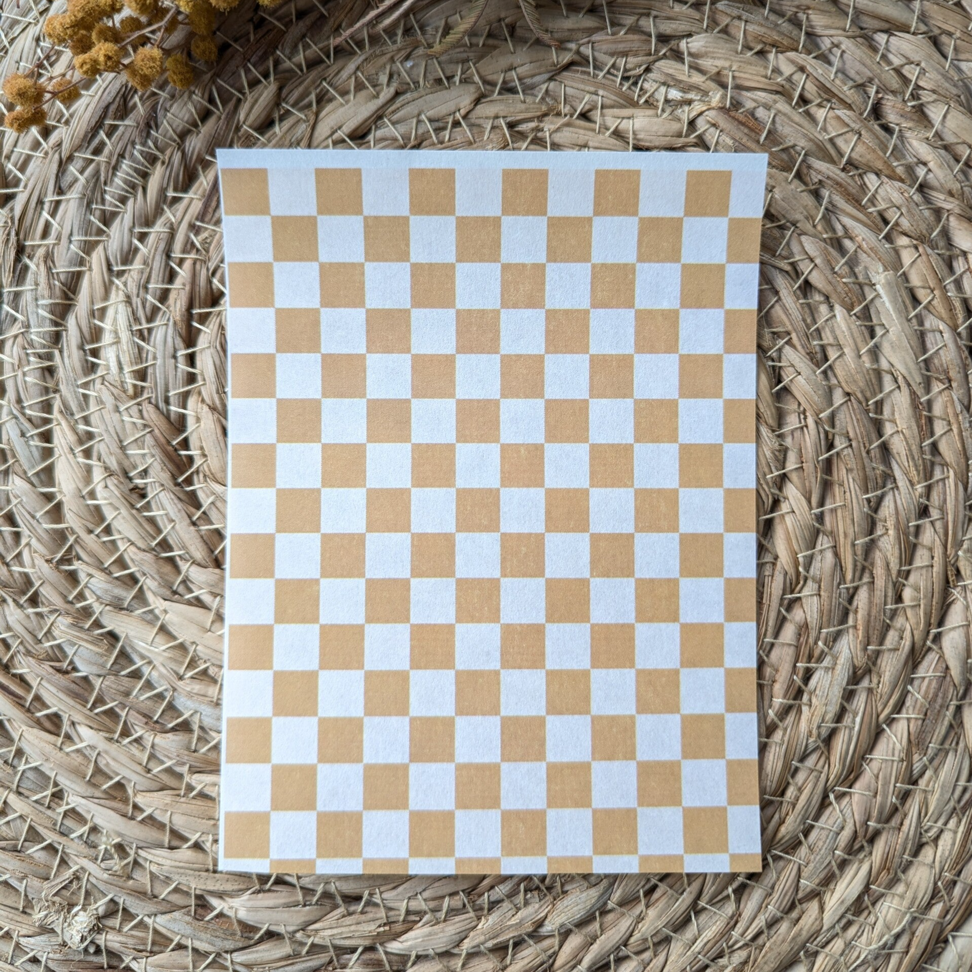 Geblokt geel/oranje - Water Transfer Paper