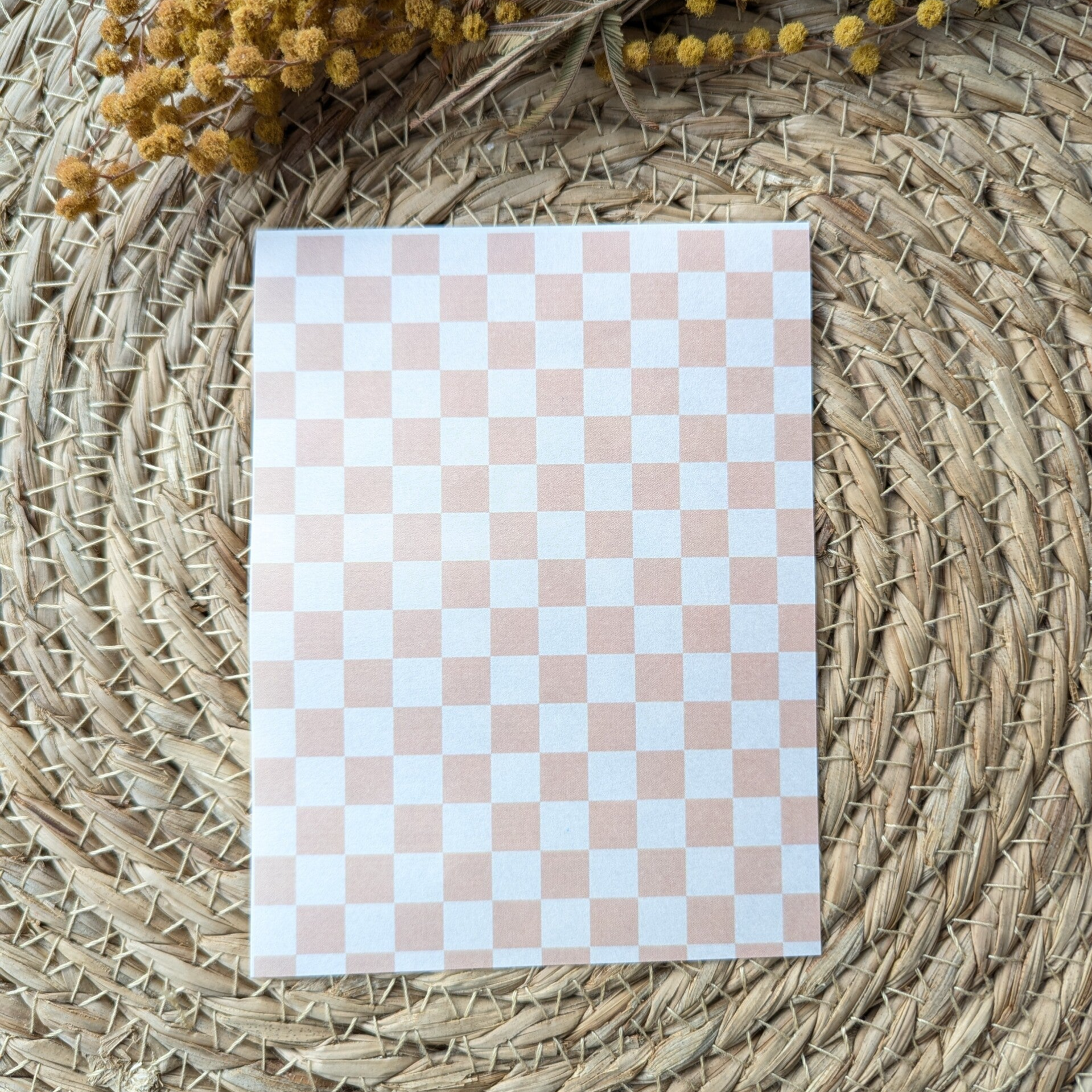 Geblokt roze/beige - Water Transfer Paper