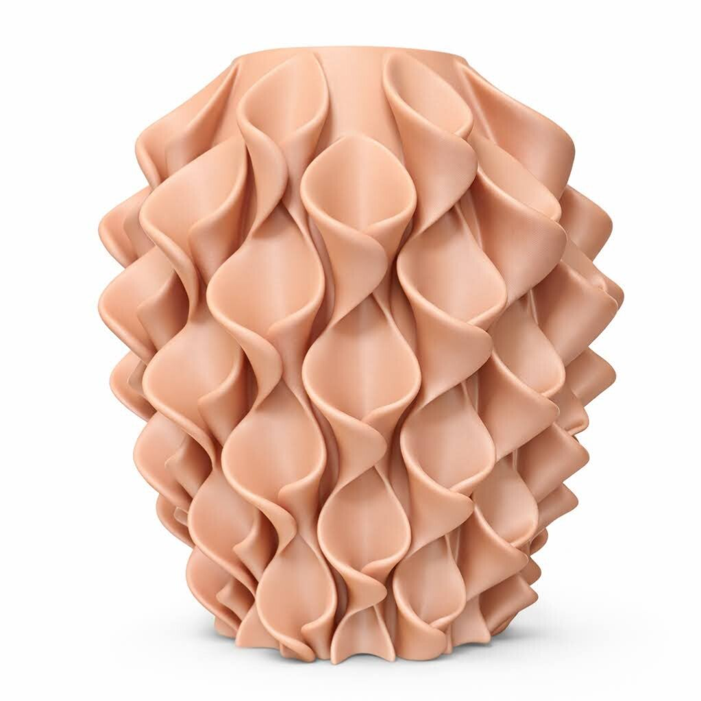 Ruffle Vaas - Mat sand (3D printed)