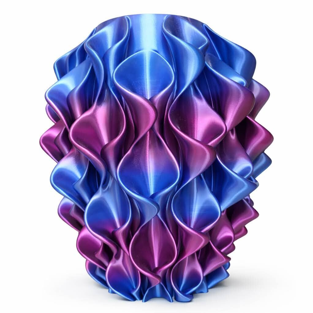 Ruffle Vaas - Metallic mix (3D printed)