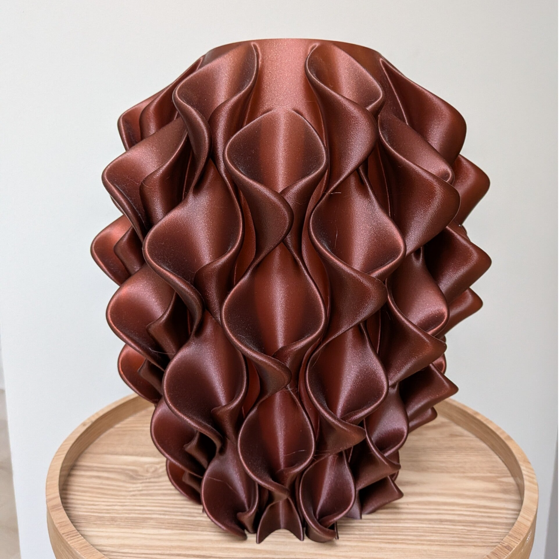 Ruffle Vaas - Brown glitter (3D printed)