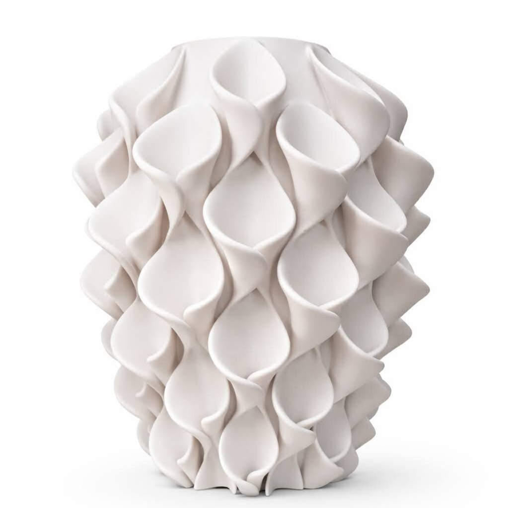 Ruffle Vaas - Off white mat (3D printed)