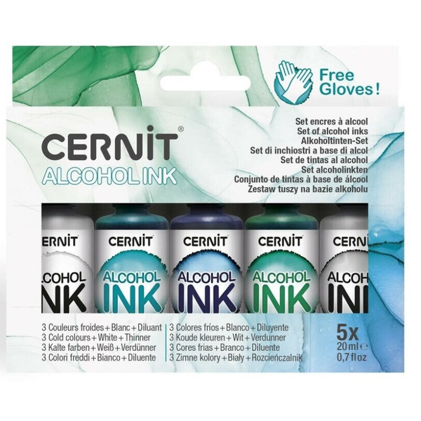 Cernit Alcohol Inkt set van 5 Cold Colors