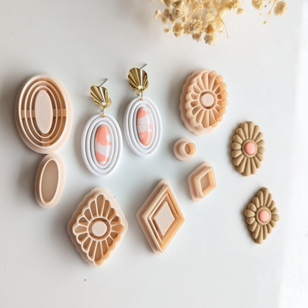 Polymer clay cutter - Precious stones set van 4