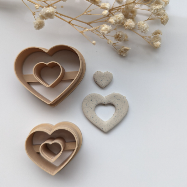 Polymer clay cutter - dubbel hart