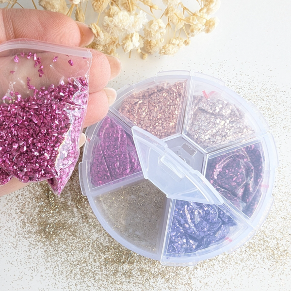 Bakje crushed glass (meerdere kleuren)