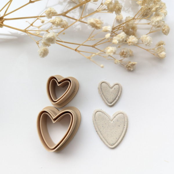 Polymer clay cutter - Heart with stripes 1