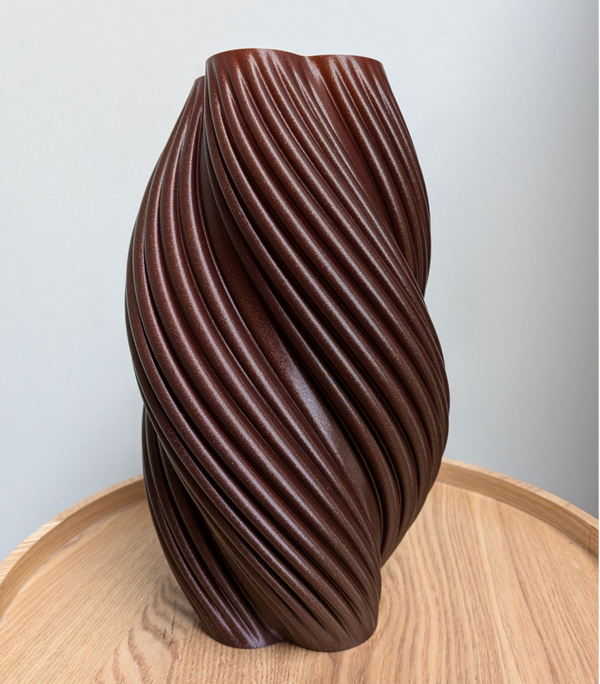 Twist vaas - 3D printed Brown spark