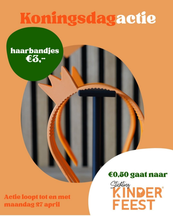 Koningsdag haarband met kroontje