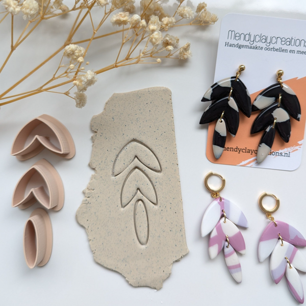 Polymer clay cutter - Leaves (3 delig)