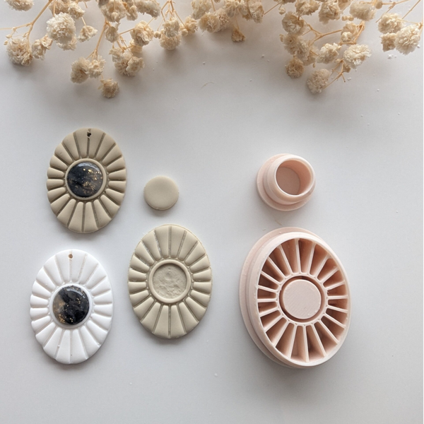 Polymer clay cutter - Embossed Stone