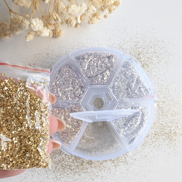 Bakje crushed glass (meerdere kleuren)