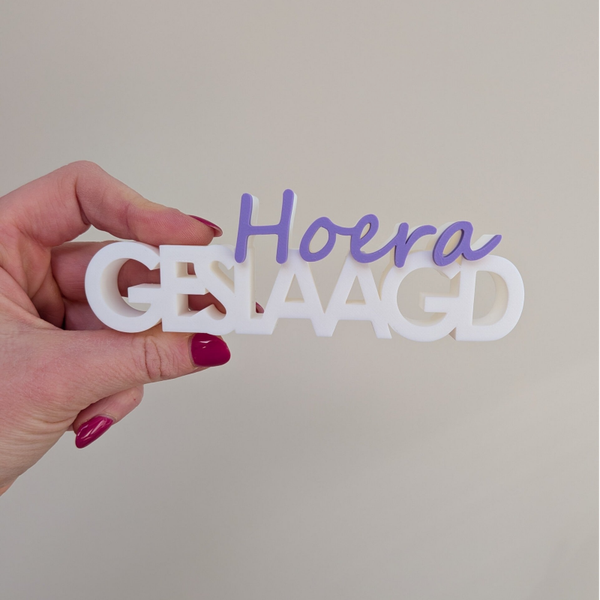 Tekstbord - Hoera geslaagd