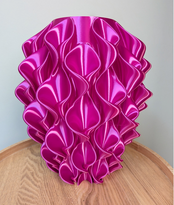Ruffle Vaas - Pink (3D printed)