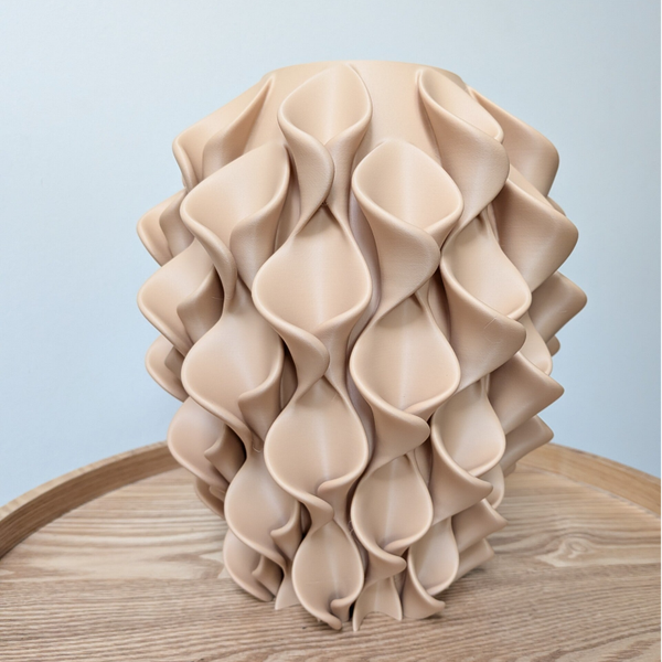 Ruffle Vaas - Latte mat ( 3D printed)