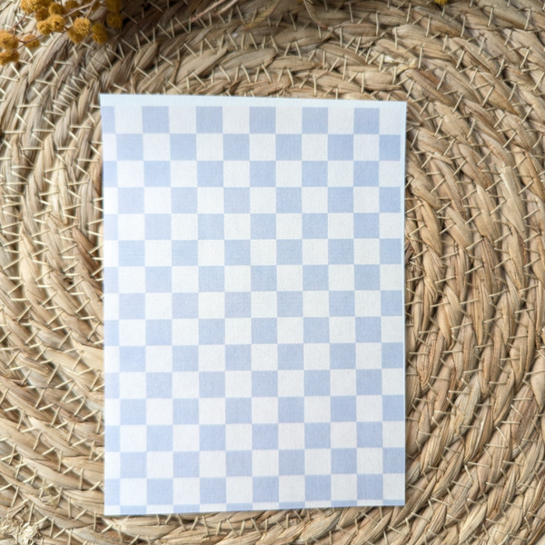 Geblokt lichtblauw - Water Transfer Paper