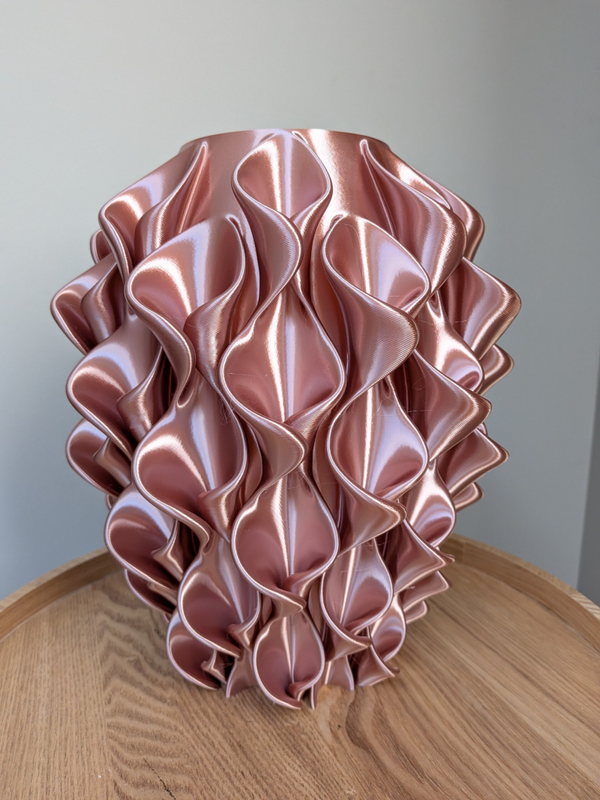 Ruffle Vaas - Silk pink (3D printed)