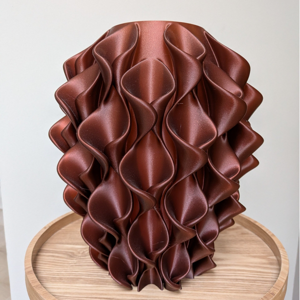 Ruffle Vaas - Brown glitter (3D printed)