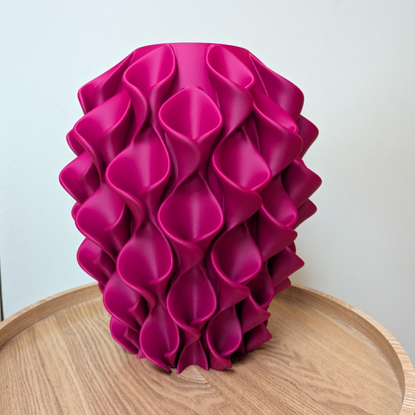 Ruffle Vaas - Rasberry ( 3D printed)