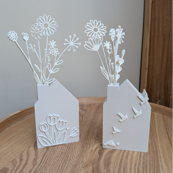 3D geprint bloemenvaasje, ook leuk om cadeau te geven!