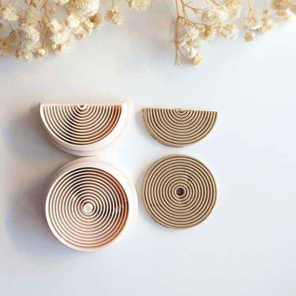 Polymer clay cutter - Circle with stripes set