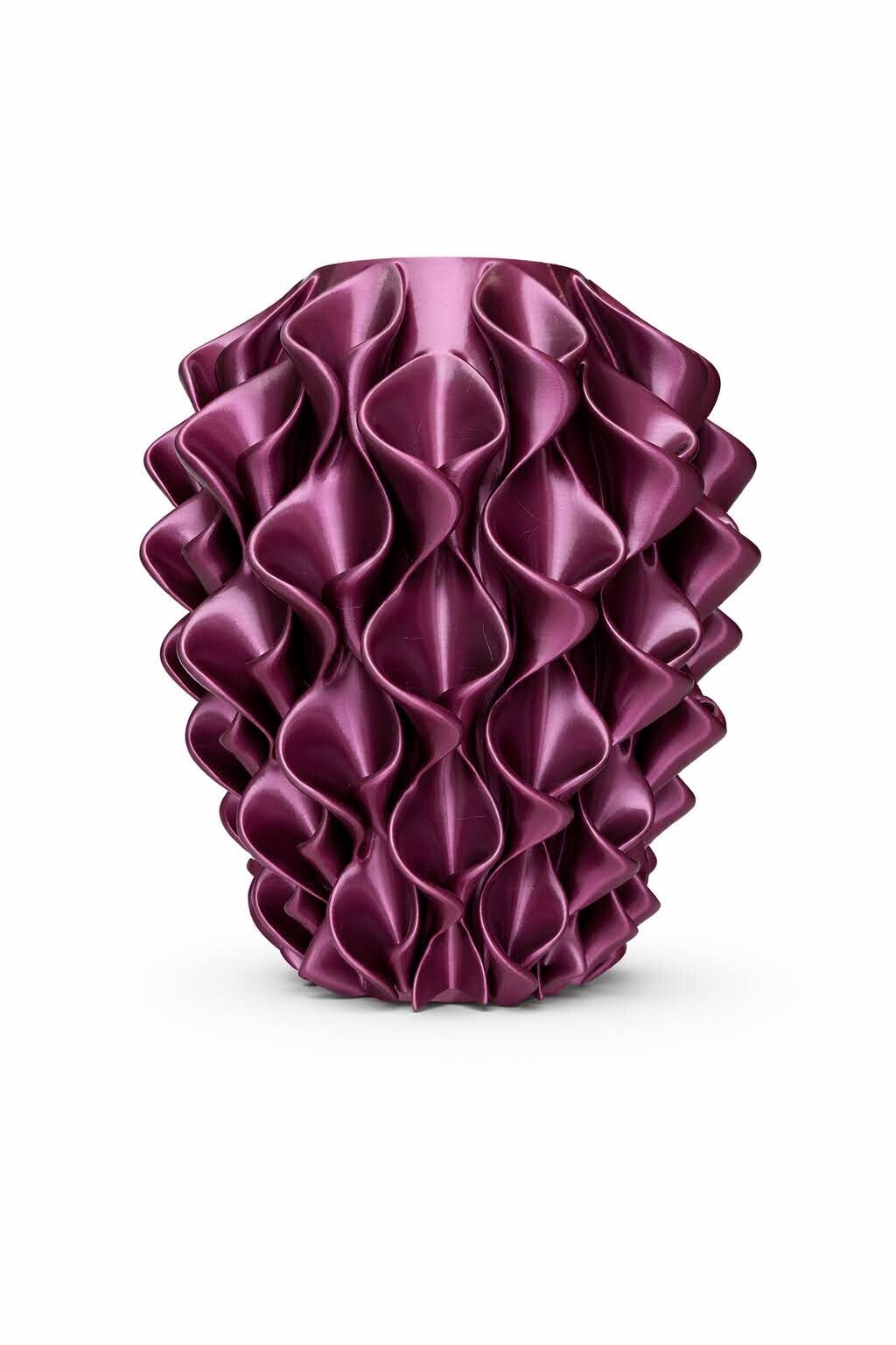 Ruffle Vaas - Metallic purple/green (3D printed)