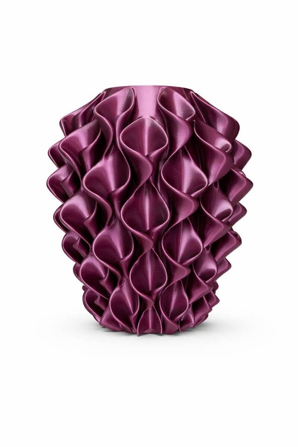 Ruffle Vaas - Metallic purple/green (3D printed)