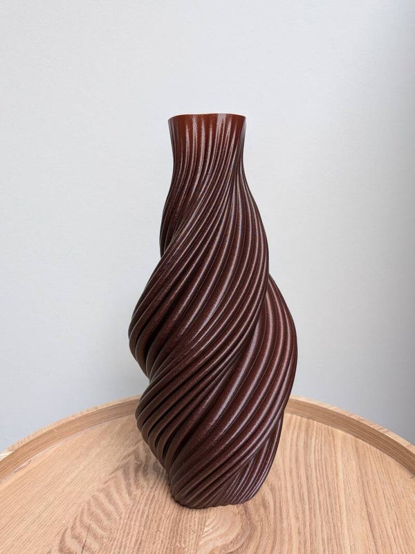 Twist vaas - 3D printed brown spark