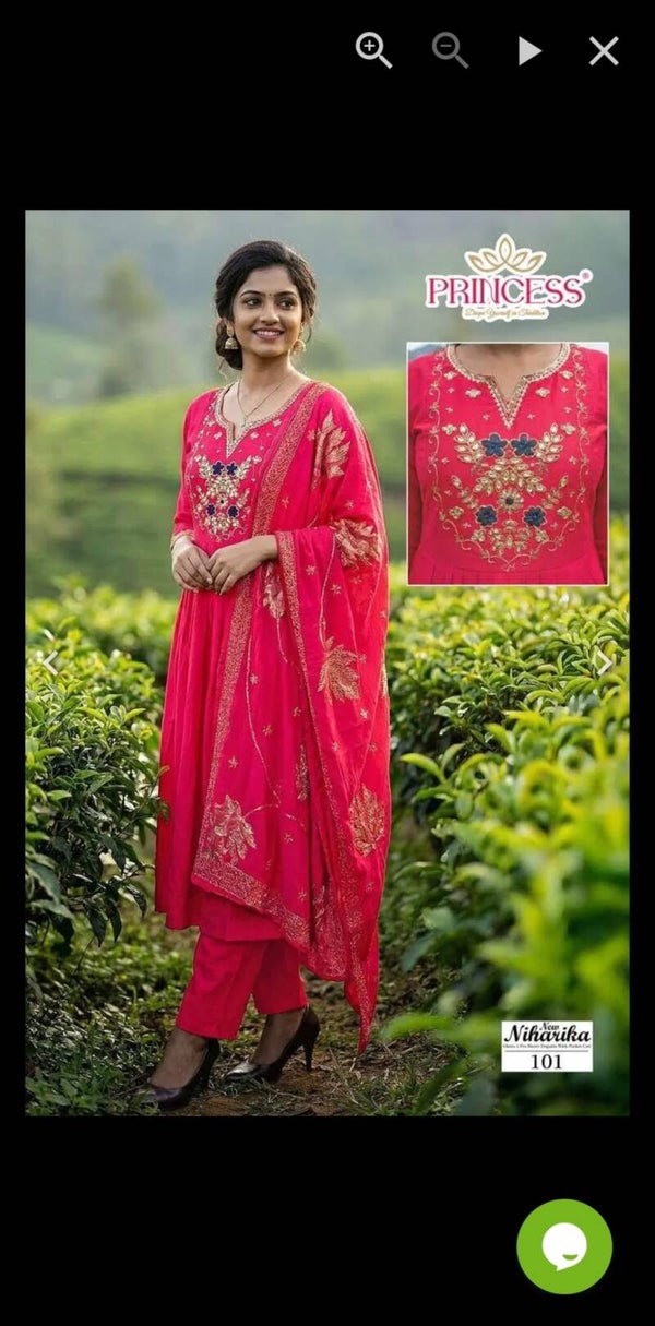 Princess New Niharika Vatican Flaired Anarkali Kurti Set L