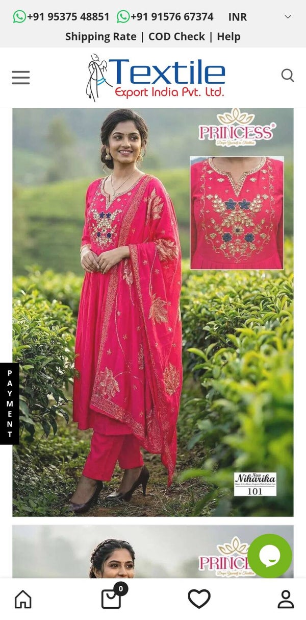 Princess New Niharika Vatican Flaired Anarkali Kurti Set