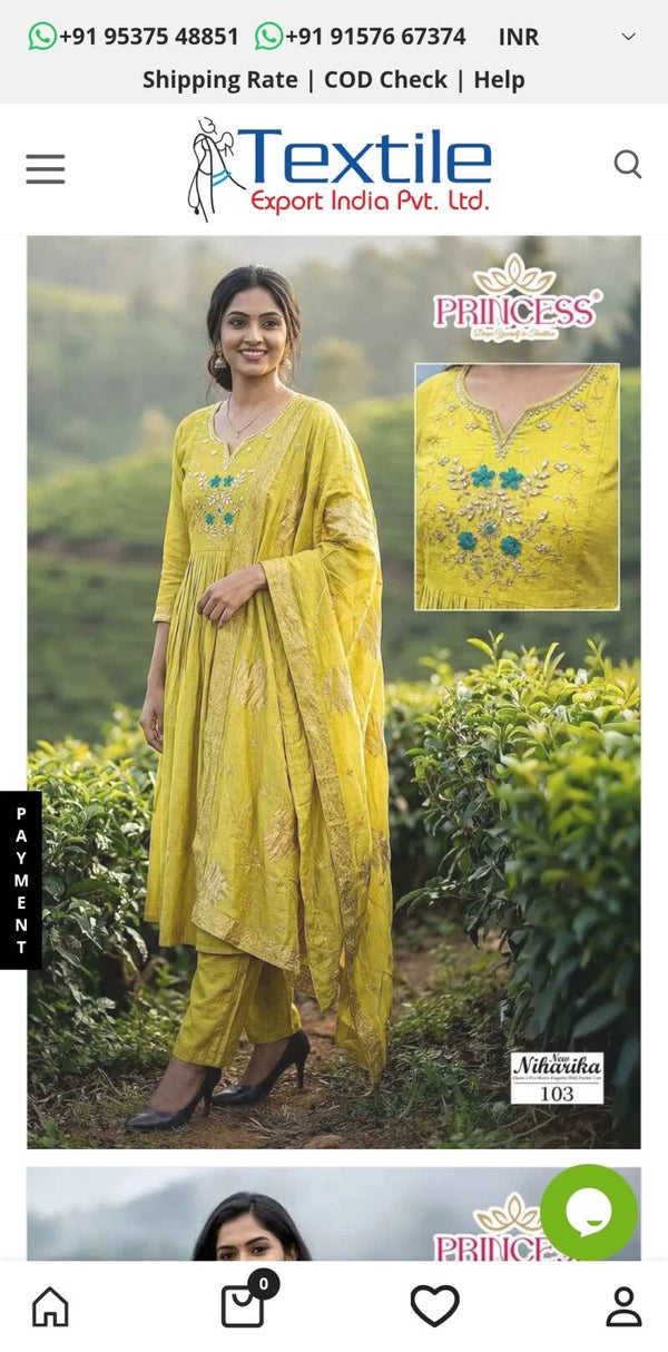 Princess New Niharika Vatican Flaired Anarkali Kurti Set