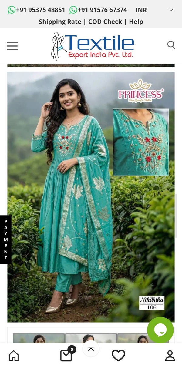 Princess New Niharika Vatican Flaired Anarkali Kurti Set