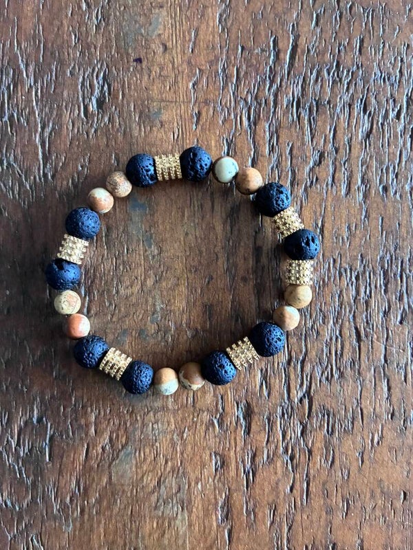 Bracelet Dame Volcanique et pierres  naturel