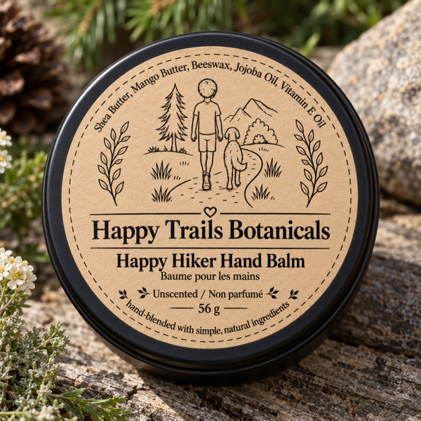 Happy Hiker Hand Balm - Scented/Unscented - 2 oz tin