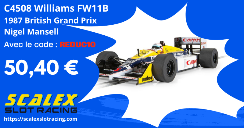 Voiture Scalextric C4508 Williams FW11B - 1987 British Grand Prix - Nigel Mansell