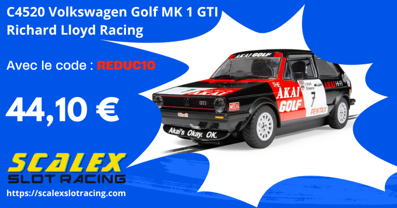 Voiture Scalextric C4520 Volkswagen Golf MK 1 GTI - Richard Lloyd Racing