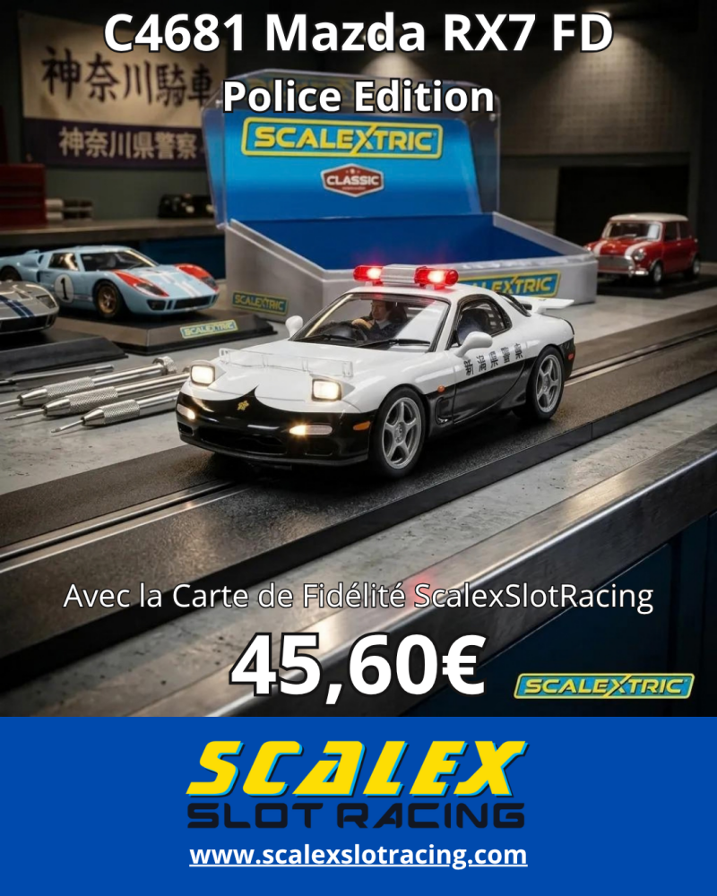 voiture Scalextric C4681 Mazda RX7 FD - Police Edition