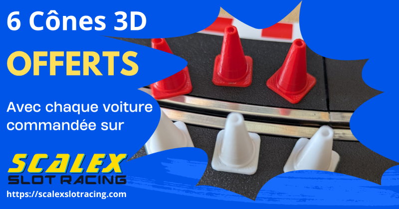 6 cônes 3D offerts avec chaque voiture commandée sur le site