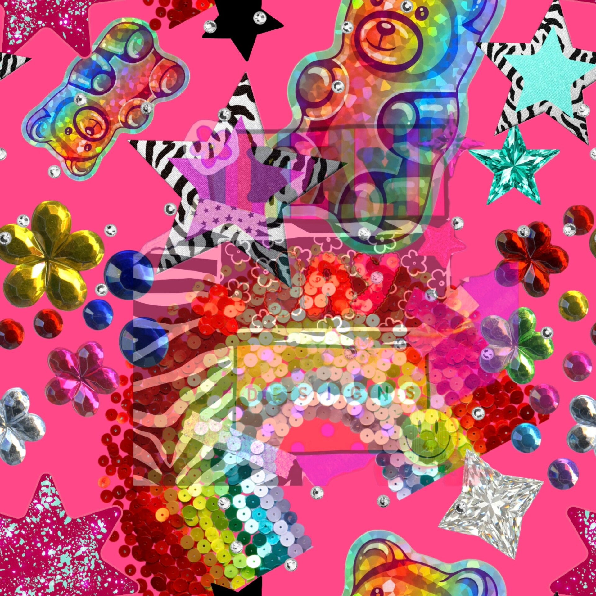 Bedazzled rainbow gummy bear