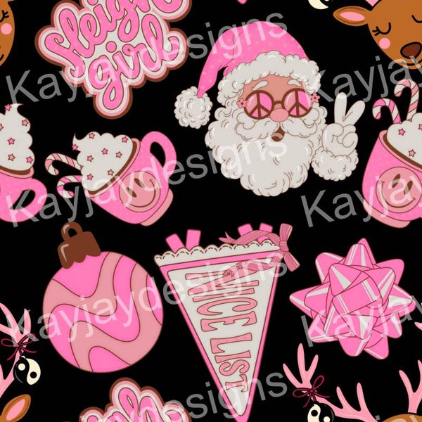 Sleigh girl black background
