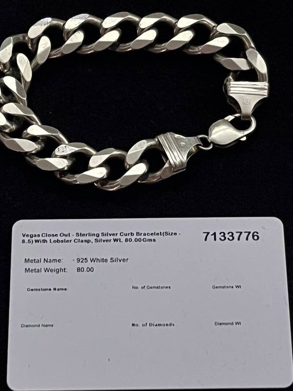 Men' s 925 Silver Chunky Curb Bracelet
