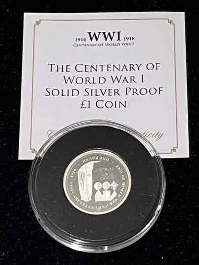The Centenary of World War 1 Solid Silver Proof £1 Coin