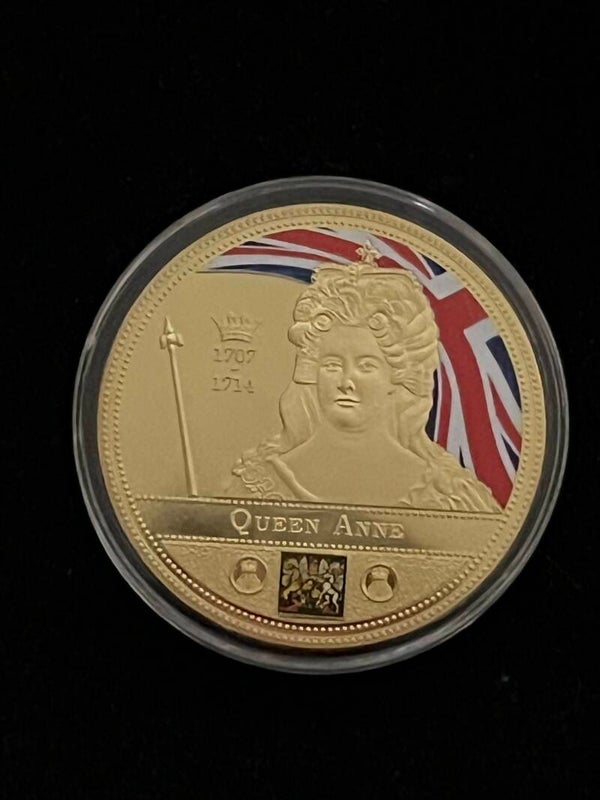 Anne 17-1714, Kings & queens of the UK Cu Gold Plated