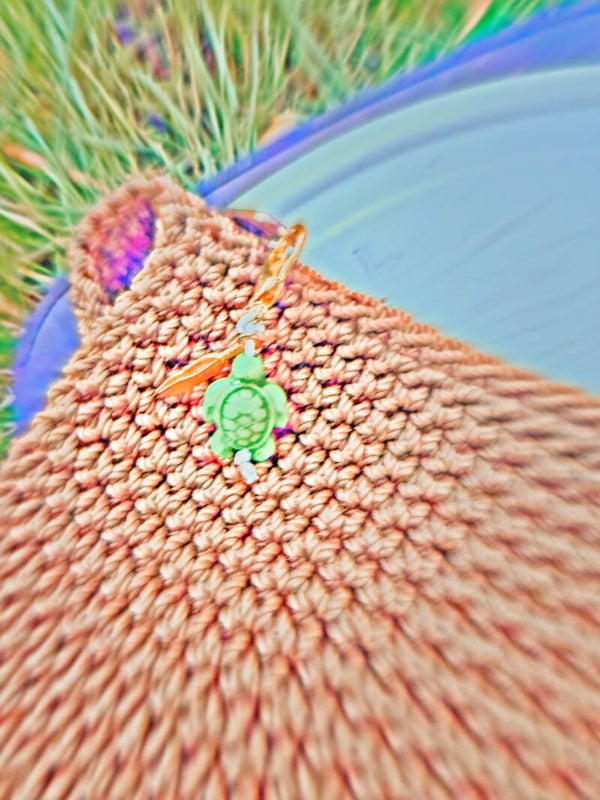 Fall turtle bag charm