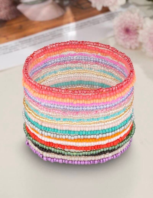 seed bead bracelets set of 19